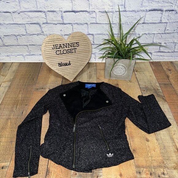 Adidas RARE jacket womens zip front blazer fitted - Picture 12 of 16